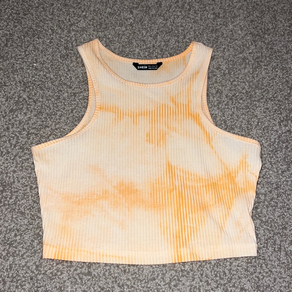 orange tie dye tank top